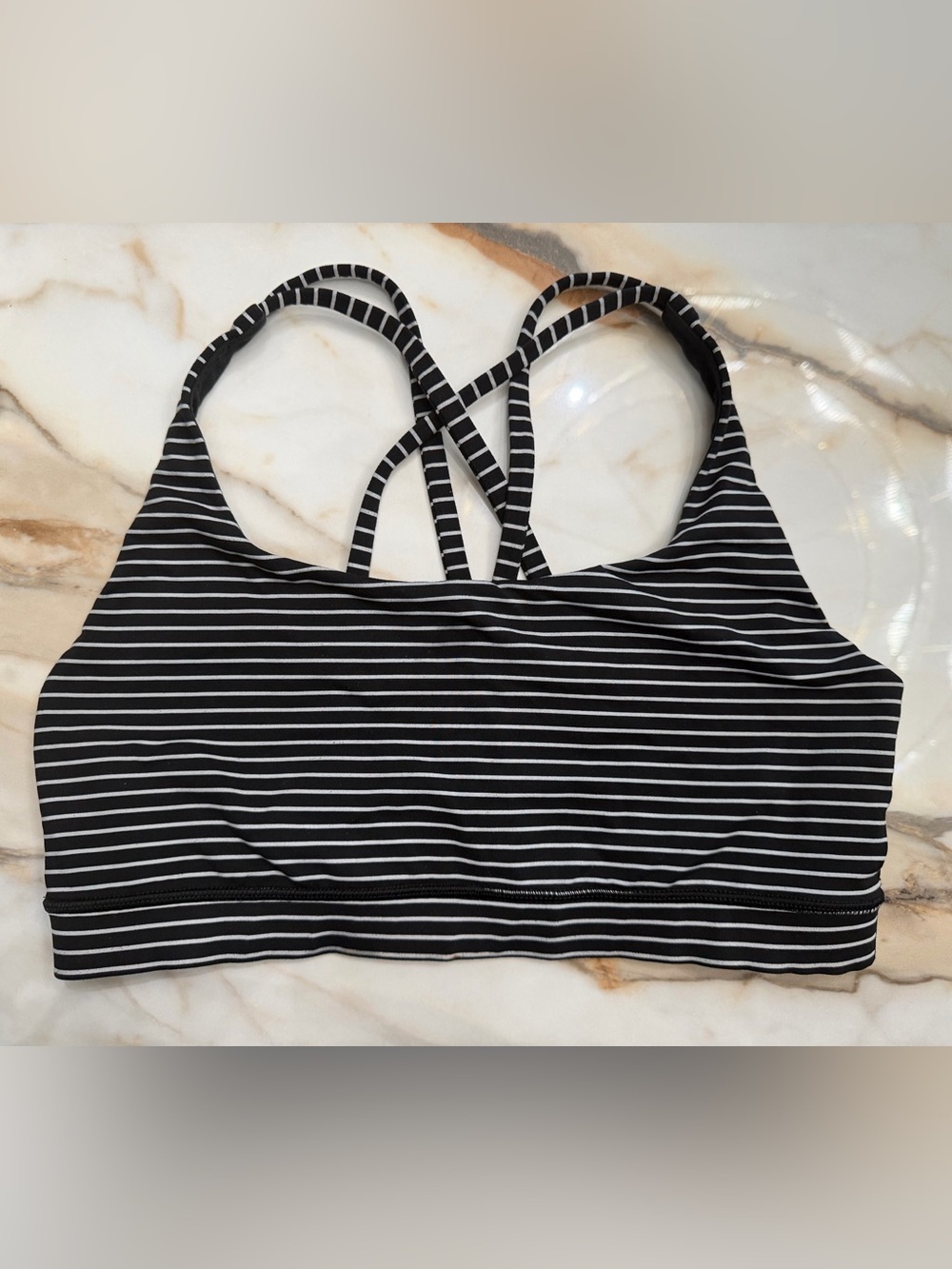 Lululemon Striped Black & White Racerback Bralette Size 10